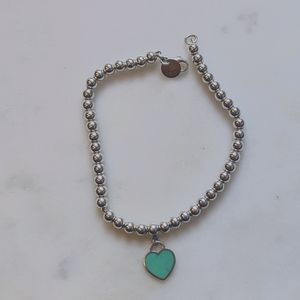 Tiffany & Co. Blue Heart Tag Bead Bracelet